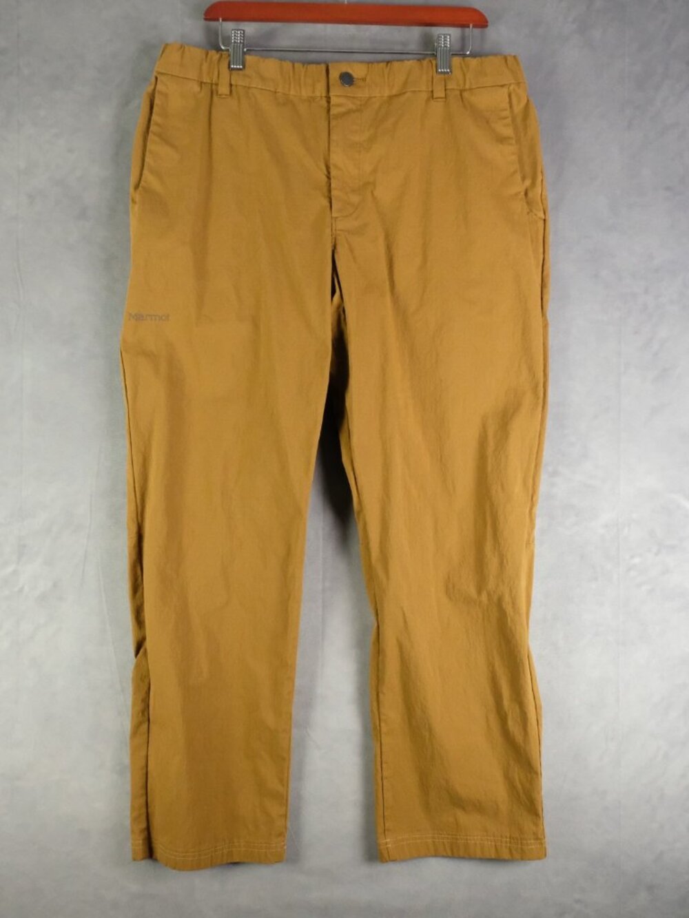 Marmot Hiking Pants Mens Large Brown Drawstring Elastic Waist Cotton Nylon